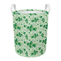 Christmas Ivy Leaf Pattern Print Round Laundry Basket