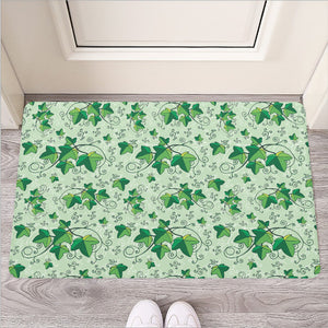 Christmas Ivy Leaf Pattern Print Rubber Doormat