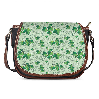 Christmas Ivy Leaf Pattern Print Saddle Bag