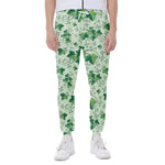 Christmas Ivy Leaf Pattern Print Scuba Joggers