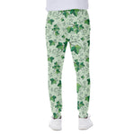 Christmas Ivy Leaf Pattern Print Scuba Joggers