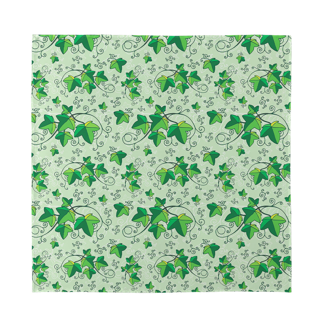 Christmas Ivy Leaf Pattern Print Silk Bandana