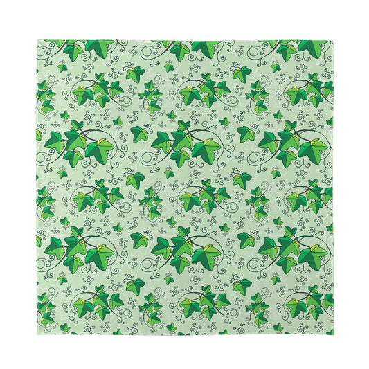 Christmas Ivy Leaf Pattern Print Silk Bandana