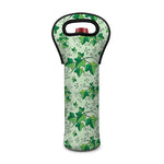 Christmas Ivy Leaf Pattern Print Single Neoprene Wine Tote