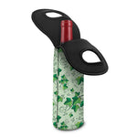Christmas Ivy Leaf Pattern Print Single Neoprene Wine Tote