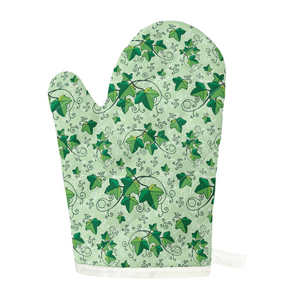 Christmas Ivy Leaf Pattern Print Single Oven Mitt