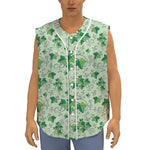Christmas Ivy Leaf Pattern Print Sleeveless Baseball Jersey