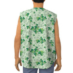 Christmas Ivy Leaf Pattern Print Sleeveless Baseball Jersey