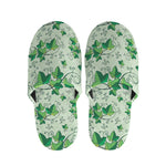 Christmas Ivy Leaf Pattern Print Slippers