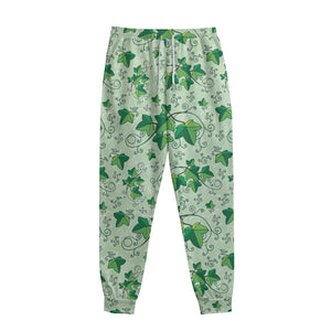 Christmas Ivy Leaf Pattern Print Sweatpants