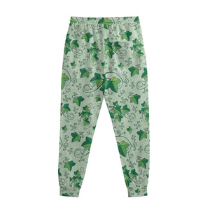 Christmas Ivy Leaf Pattern Print Sweatpants