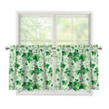 Christmas Ivy Leaf Pattern Print Tier Curtains