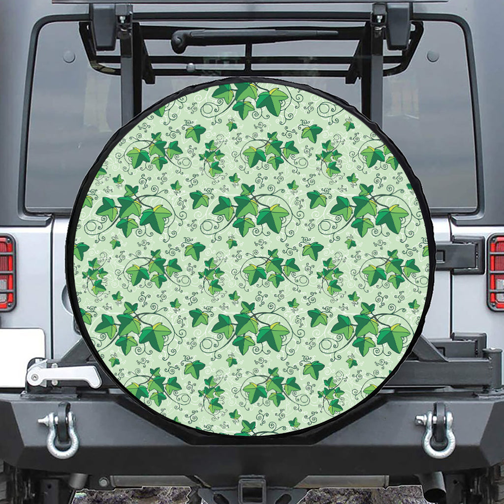 Christmas Ivy Leaf Pattern Print Tire Cover