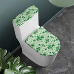Christmas Ivy Leaf Pattern Print Toilet Lid And Tank Cover Set