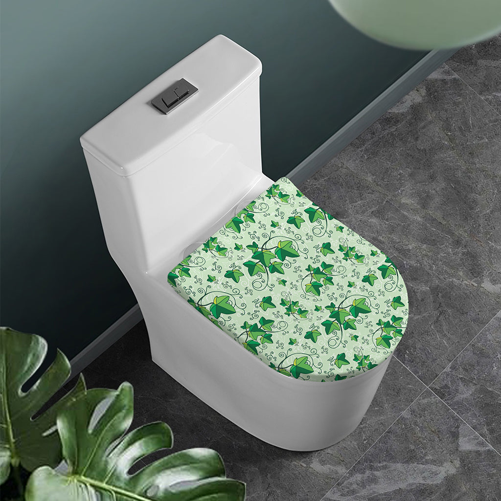 Christmas Ivy Leaf Pattern Print Toilet Lid Cover