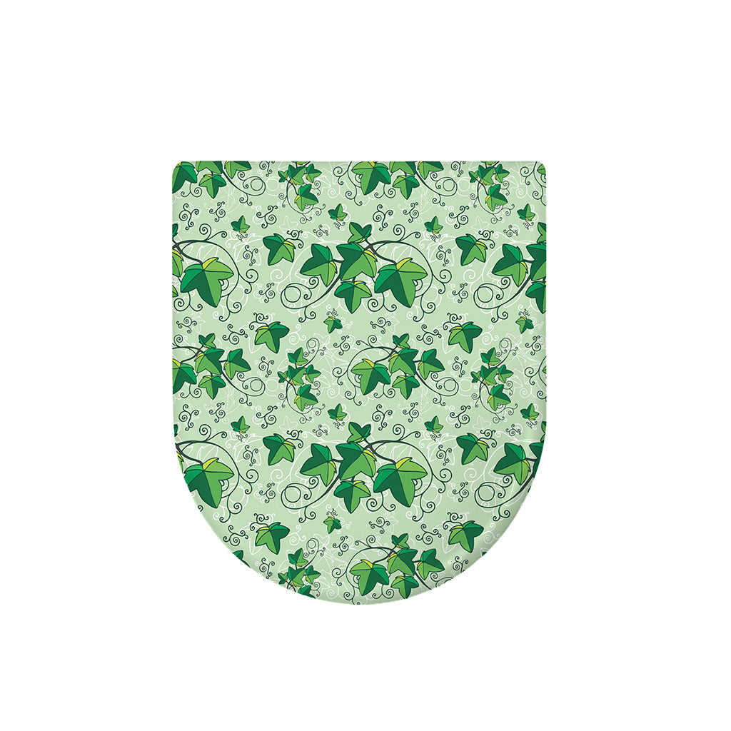 Christmas Ivy Leaf Pattern Print Toilet Lid Cover