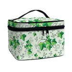 Christmas Ivy Leaf Pattern Print Travel Makeup Bag