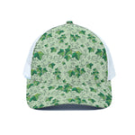 Christmas Ivy Leaf Pattern Print White Mesh Trucker Cap