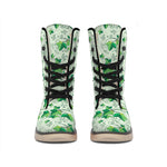 Christmas Ivy Leaf Pattern Print Winter Boots