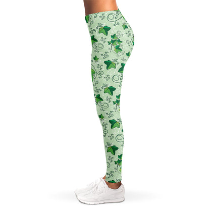 Christmas Ivy Leaf Pattern Print Women's Leggings