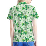 Christmas Ivy Leaf Pattern Print Women's Polo Shirt