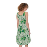 Christmas Ivy Leaf Pattern Print Women's Sleeveless Dress