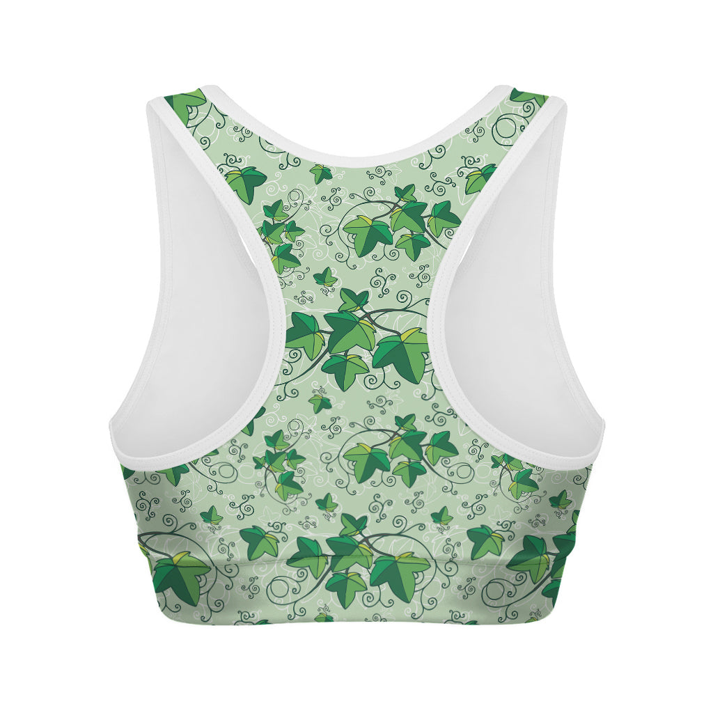 Christmas Ivy Leaf Pattern Print Women's Sports Bra