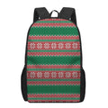 Christmas Knitted Pattern Print 17 Inch Backpack
