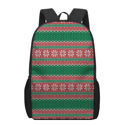 Christmas Knitted Pattern Print 17 Inch Backpack