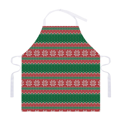 Christmas Knitted Pattern Print Adjustable Apron