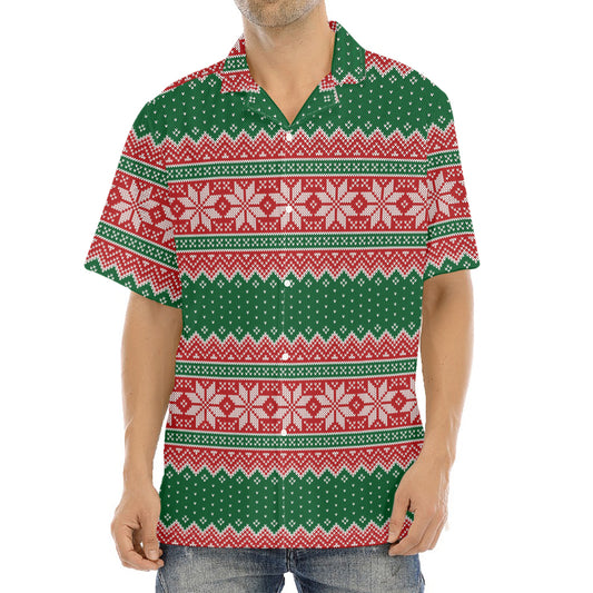 Christmas Knitted Pattern Print Aloha Shirt