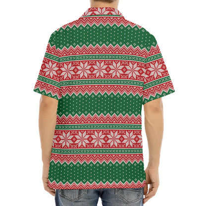 Christmas Knitted Pattern Print Aloha Shirt
