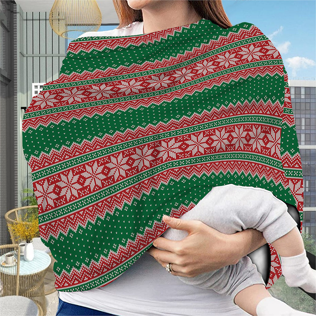 Christmas Knitted Pattern Print Baby Seat Cover