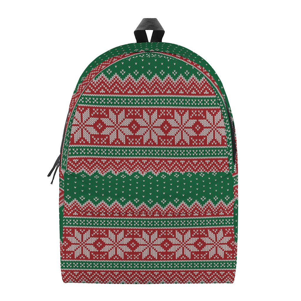 Christmas Knitted Pattern Print Backpack