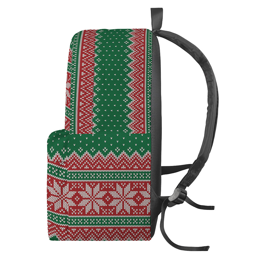Christmas Knitted Pattern Print Backpack