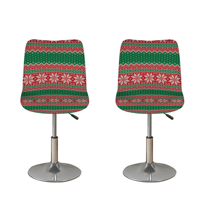 Christmas Knitted Pattern Print Bar Stool Covers