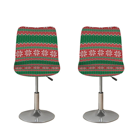 Christmas Knitted Pattern Print Bar Stool Covers