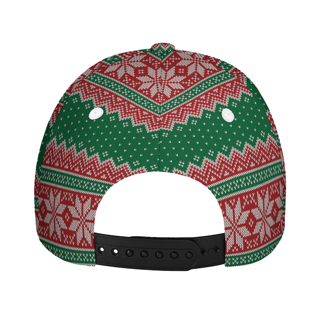 Christmas Knitted Pattern Print Baseball Cap