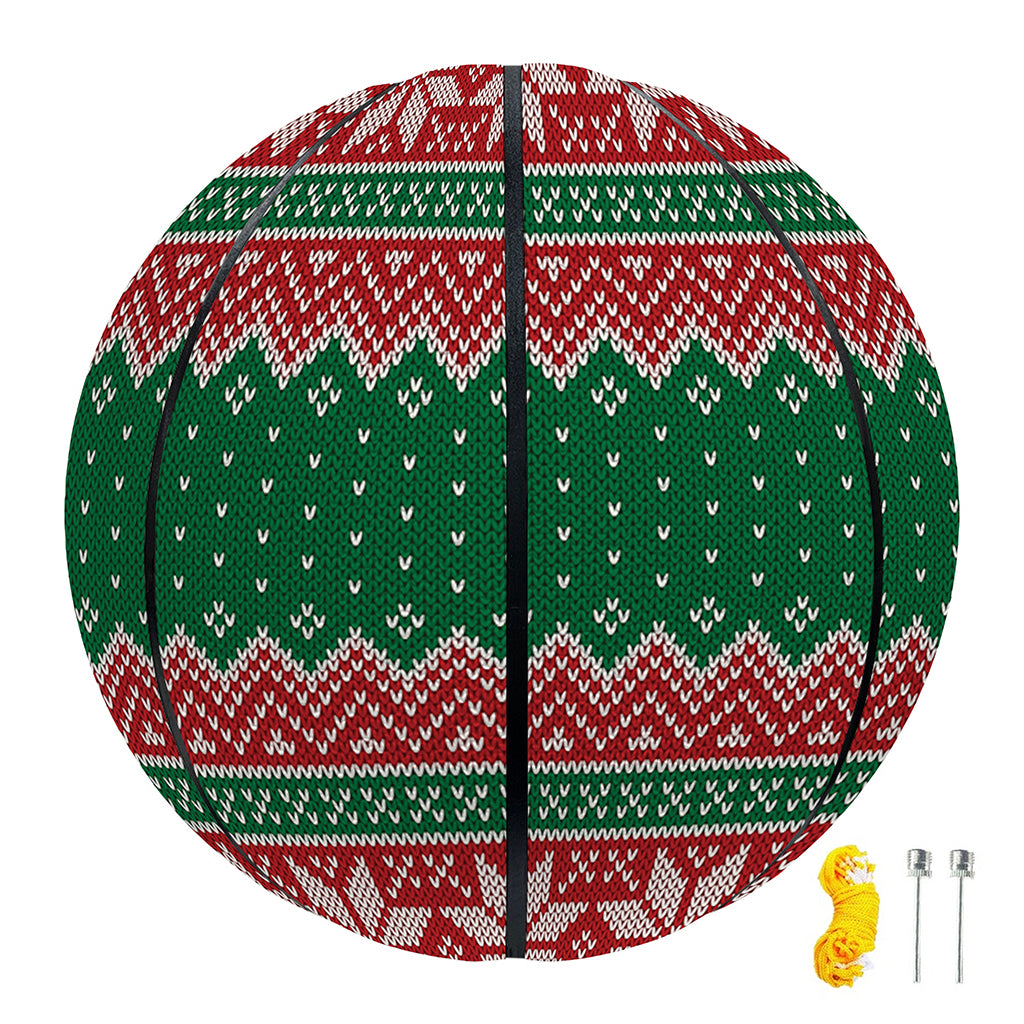 Christmas Knitted Pattern Print Basketball