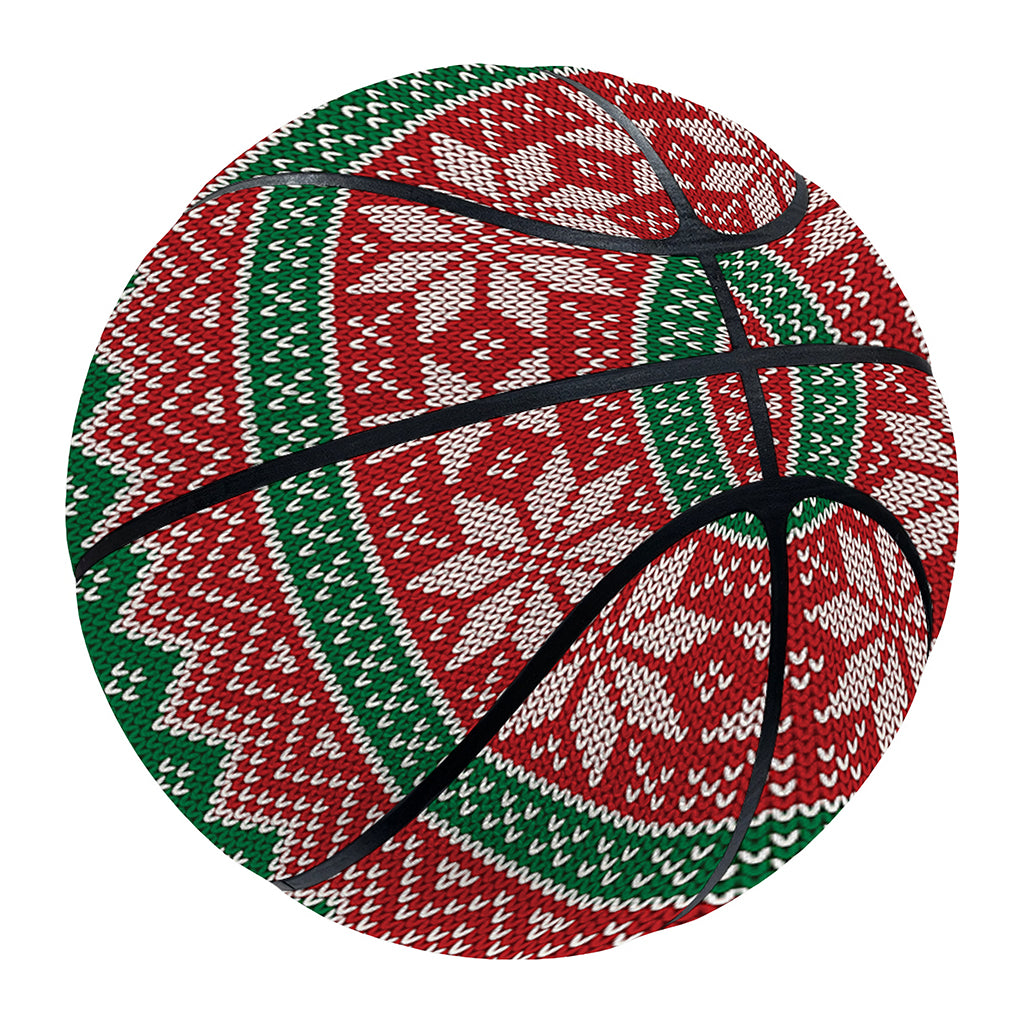 Christmas Knitted Pattern Print Basketball