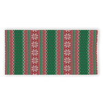 Christmas Knitted Pattern Print Beach Towel