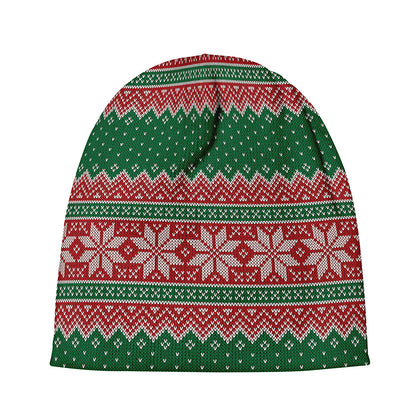 Christmas Knitted Pattern Print Beanie