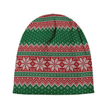 Christmas Knitted Pattern Print Beanie