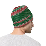 Christmas Knitted Pattern Print Beanie