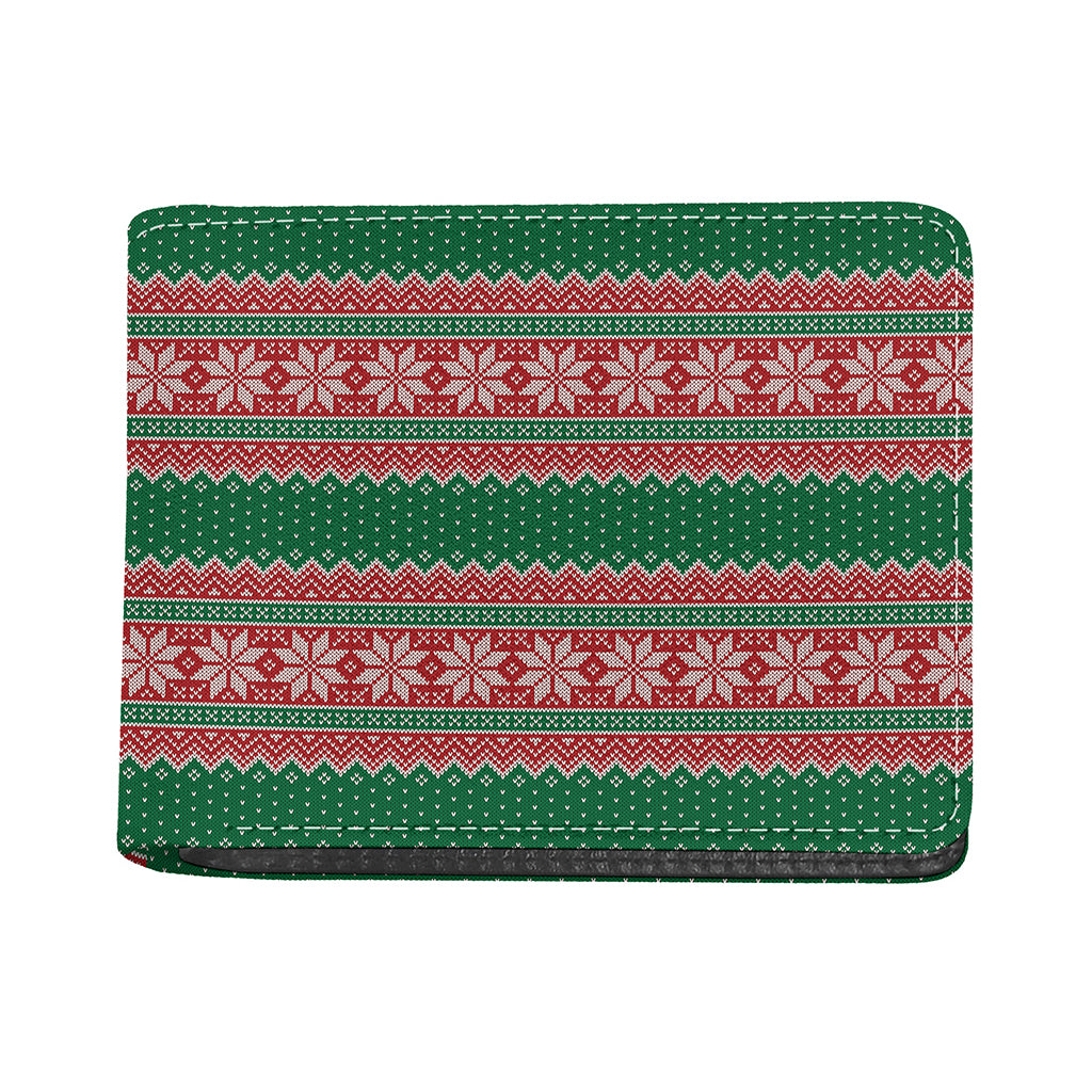 Christmas Knitted Pattern Print Bifold Wallet
