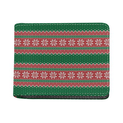 Christmas Knitted Pattern Print Bifold Wallet