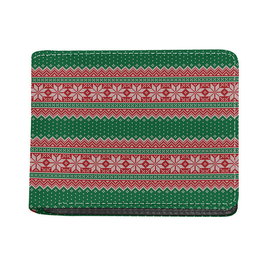 Christmas Knitted Pattern Print Bifold Wallet