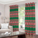 Christmas Knitted Pattern Print Blackout Grommet Curtains