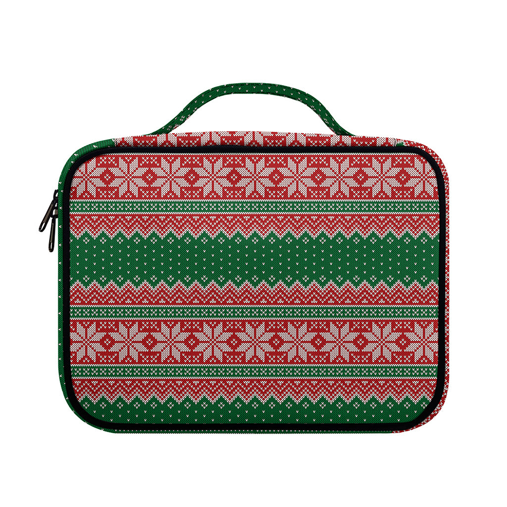 Christmas Knitted Pattern Print Briefcase Bible Bag