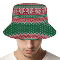 Christmas Knitted Pattern Print Bucket Hat